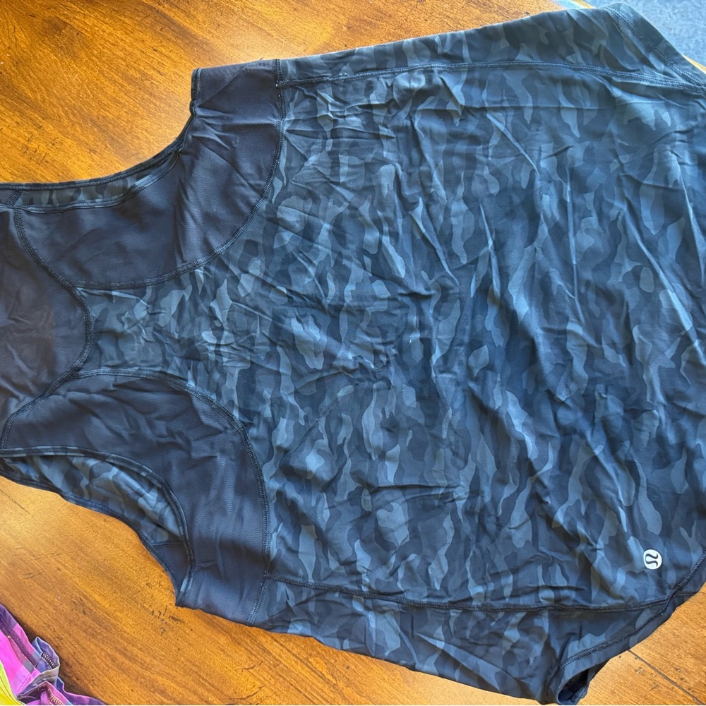 Lululemon Black Camouflage Tank Top